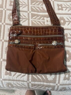 Brighton Brown Croc crossbody